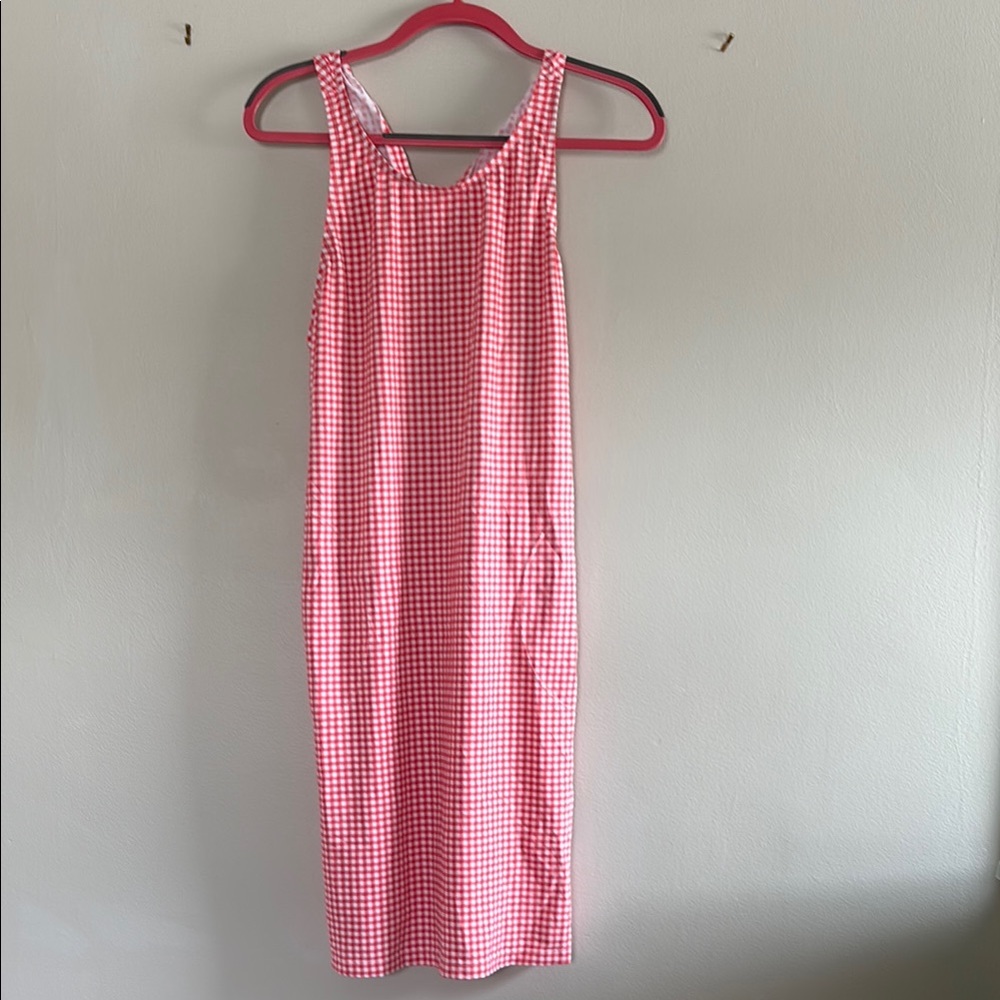 Pink Gingham Sleeveless Dress